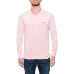 Pinke Tommy Hilfiger V-Ausschnitt Herrensweatshirts aus Baumwolle Größe XL für den für den Herbst 