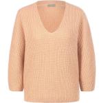 Reduzierte Kamelbraune 3/4-ärmelige Include V-Ausschnitt Kaschmir-Pullover maschinenwaschbar für Damen Größe L für den für den Herbst 