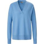 Hellblaue Include Bio V-Ausschnitt Kaschmir-Pullover maschinenwaschbar für Damen Größe XL 