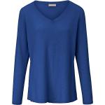 Royalblaue Include V-Ausschnitt Kaschmir-Pullover aus Wolle maschinenwaschbar für Damen Größe XL 