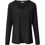 Schwarze Include V-Ausschnitt Kaschmir-Pullover aus Wolle maschinenwaschbar für Damen Größe XL 
