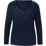 Marineblaue Emilia Lay V-Ausschnitt Strickpullover aus Wolle maschinenwaschbar für Damen Größe XL 