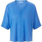 Blaue Peter Hahn V-Ausschnitt Feinstrickpullover mit Vogel-Motiv maschinenwaschbar für Damen für den für den Sommer 