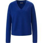 Reduzierte Royalblaue V-Ausschnitt Kaschmir-Pullover maschinenwaschbar für Damen Größe XL 