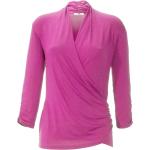 Pinke 3/4-ärmelige Peter Hahn V-Ausschnitt V-Shirts mit Vogel-Motiv aus Jersey maschinenwaschbar für Damen Größe XL 