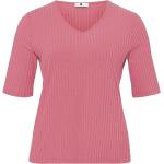 Pinke Halblangärmelige Anna Aura V-Ausschnitt T-Shirts aus Jersey maschinenwaschbar für Damen 
