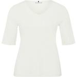 Cremefarbene Halblangärmelige Anna Aura V-Ausschnitt T-Shirts aus Jersey maschinenwaschbar für Damen Größe XL 