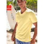 Gelbe Kangaroos V-Ausschnitt T-Shirts für Herren Größe 3 XL 