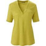 Limettengrüne Halblangärmelige Margittes V-Ausschnitt T-Shirts maschinenwaschbar für Damen Größe XL 