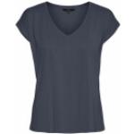 Blaue Vero Moda V-Ausschnitt T-Shirts aus Jersey für Damen Größe M für den für den Sommer 