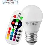 V-TAC E27 rgb+w dimmbare Glühbirne mit Fernbedienung 16 Farben 3.5W Mini Globe VT-2224 -rgb/natural