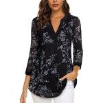 Reduzierte Schwarze Business 3/4-ärmelige Atmungsaktive Tunika-Blusen für Damen Größe XXL für den für den Sommer 