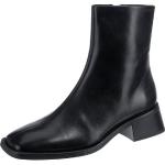 Reduzierte Schwarze Vagabond Karree Blockabsatz Ankle Boots & Klassische Stiefeletten mit Reißverschluss aus Leder für Damen 