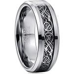 Silberne Keltische Ringe poliert aus Wolfram für Herren 