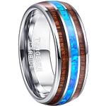 Silberne Tricolor Ringe glänzend aus Holz Größe 53 