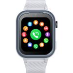Silberne Wasserdichte Smartwatches aus Kunststoff mit GPS mit LTE mit Kunststoff-Uhrenglas für Kinder 