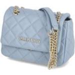 Hellblaue Karo Elegante Damenschultertaschen & Damenshoulderbags aus Kunstleder klein 