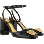 Reduzierte Schwarze VALENTINO High Heels & Stiletto-Pumps mit Nieten mit Riemchen aus Leder für Damen Größe 36 