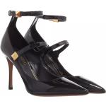 Reduzierte Schwarze VALENTINO Spitze High Heels & Stiletto-Pumps mit Riemchen aus Leder für Damen Größe 37 