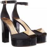 Reduzierte Schwarze VALENTINO High Heels & Stiletto-Pumps mit Nieten aus Leder für Damen Größe 39 
