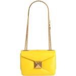 Gelbe VALENTINO Lederhandtaschen aus Leder mit Innentaschen für Damen klein 