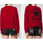 Reduzierte Rote Kaschmir-Pullover aus Wolle Cropped für Damen Größe L 