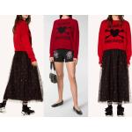Reduzierte Rote Kaschmir-Pullover aus Wolle Cropped für Damen Größe M 