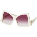 Weiße Cateye Sonnenbrillen aus Kunststoff für Damen 