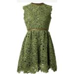Grüne Vintage Ärmellose Plisseekleider für Damen Größe M 