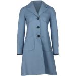 Pastellblaue Vintage Trenchcoats mit Gürtel für Damen Größe S für den für den Herbst 