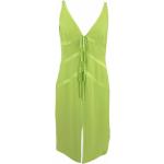 Reduzierte Limettengrüne Vintage Ärmellose Seidenkleider aus Seide für Damen Größe S für den für den Sommer 