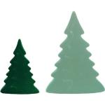 Hellgrüne Weihnachtsbäume aus Keramik 