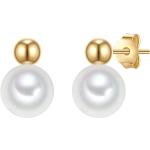 Reduzierte Goldene Valero Pearls Perlenohrringe mit Echte Perle für Damen 