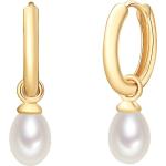 Goldene Valero Pearls Damencreolen glänzend aus Silber 