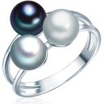 Silbergraue Damenperlenringe mit Echte Perle 