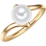 Goldene Valero Pearls Goldringe aus Gold 14 Karat mit Echte Perle für Damen 