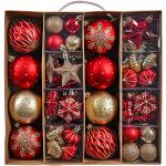 Reduzierte Rote Christbaumkugeln & Weihnachtsbaumkugeln matt bruchsicher 60-teilig 