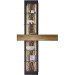 Anthrazitfarbene Moderne Valnatura Bücherregale aus Massivholz mit Schublade Breite 100-150cm, Höhe 200-250cm, Tiefe 0-50cm 