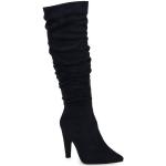Dunkelblaue Van Hill Spitze High-Heel Stiefel mit Reißverschluss aus Kunstleder leicht für Damen Größe 38 für den für den Winter 
