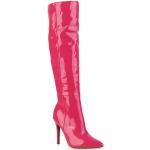 Pinke Van Hill Spitze Pfennigabsatz High-Heel Stiefel mit Reißverschluss aus Kunstleder für Damen 