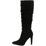 Schwarze Van Hill High-Heel Stiefel aus Veloursleder leicht für Damen Größe 41 für den für den Winter 