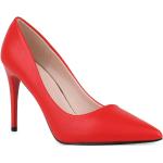 Rote Elegante Van Hill Spitze High Heels & Stiletto-Pumps aus Kunstleder Gefüttert für Damen Größe 37 mit Absatzhöhe über 9cm 