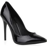 Schwarze Elegante Van Hill Spitze Pfennigabsatz High Heels & Stiletto-Pumps aus Kunstleder Gefüttert für Damen Größe 36 mit Absatzhöhe über 9cm 