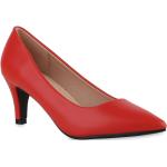 Rote Van Hill Spitze High Heels & Stiletto-Pumps aus Kunstleder Gefüttert für Damen Größe 40 mit Absatzhöhe 5cm bis 7cm 