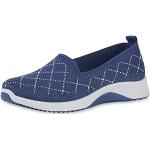 Blaue Van Hill Sneaker mit Strass mit Strass ohne Verschluss aus Stoff für Damen Größe 37 