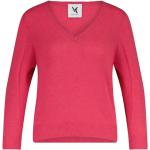 Reduzierte Pinke V-Ausschnitt Kaschmir-Pullover aus Wolle für Damen Größe XS 