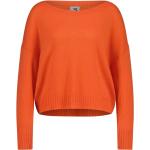 Reduzierte Orange U-Boot-Ausschnitt Kaschmir-Pullover aus Wolle für Damen Größe L 