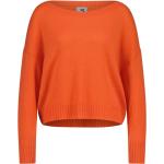 Reduzierte Orange U-Boot-Ausschnitt Kaschmir-Pullover aus Wolle für Damen Größe S 