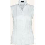 Weiße Elegante Ärmellose van Laack Bügelfreie Blusen aus Baumwolle für Damen Größe XL 