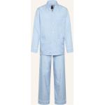Blaue van Laack Pyjamas lang mit Knopf aus Baumwolle für Herren Größe XXL 